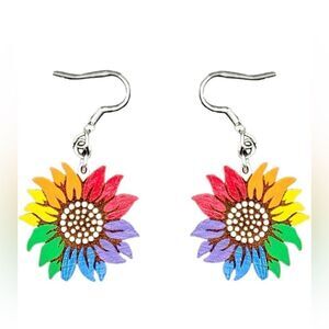 3/ $15 Brand New Multi colored Sunflower earrings